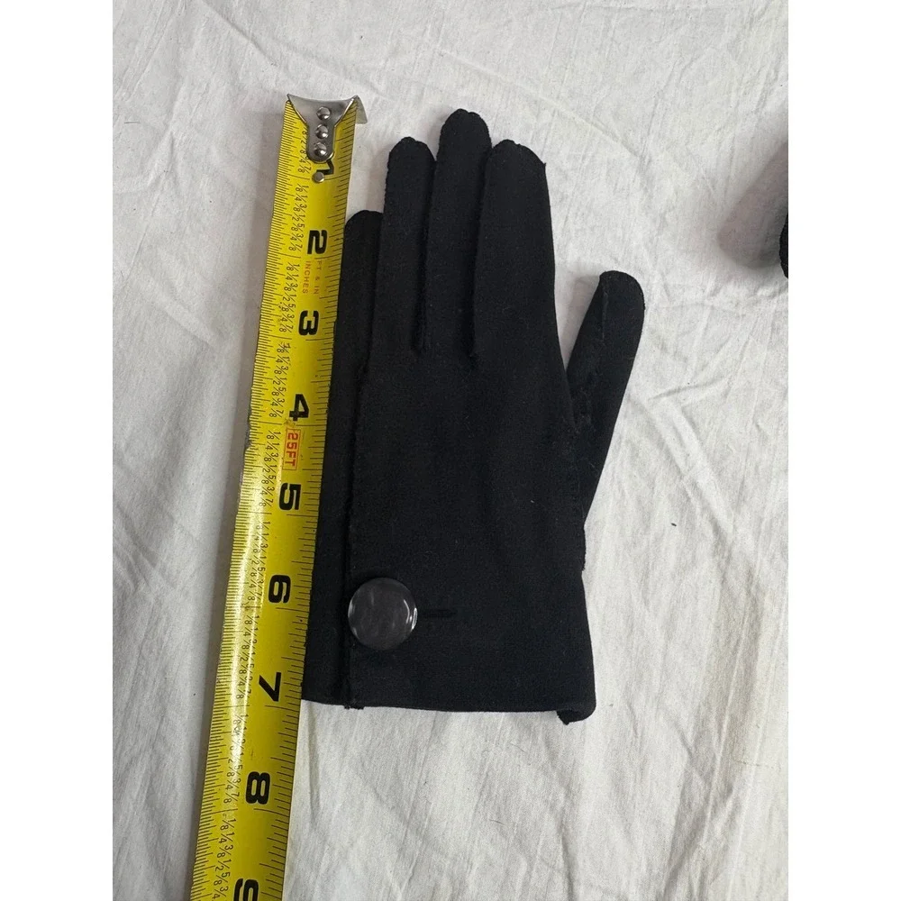 Vintage Black Button Accent Gloves Womens Dressy Opera Evening Fashion Accessory